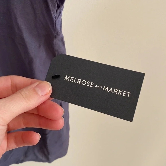 Melrose and Market blue short sleeve tie front top - Picture 6 of 8